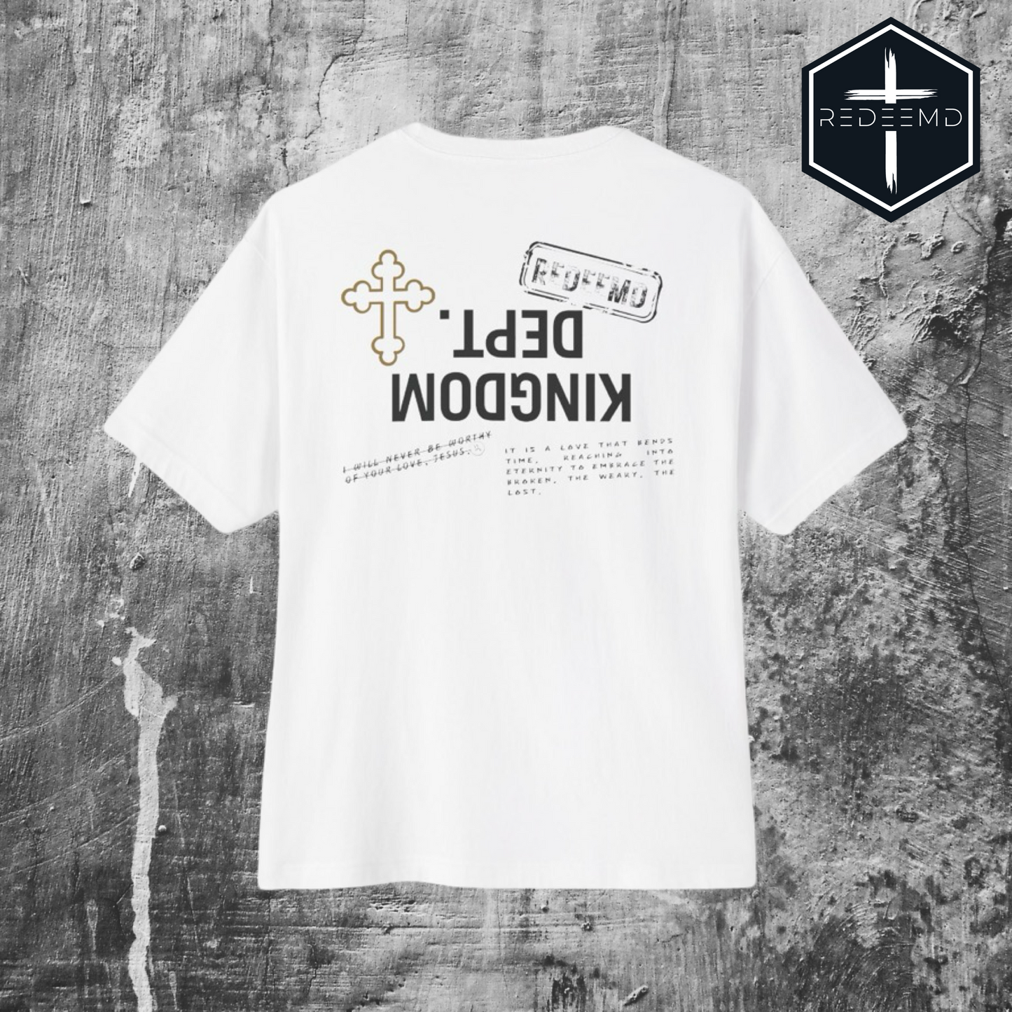 KINGDOM DEPT. Agape #3 | Oversize Box Style Premium Tee by REDEEMD Christian Apparel