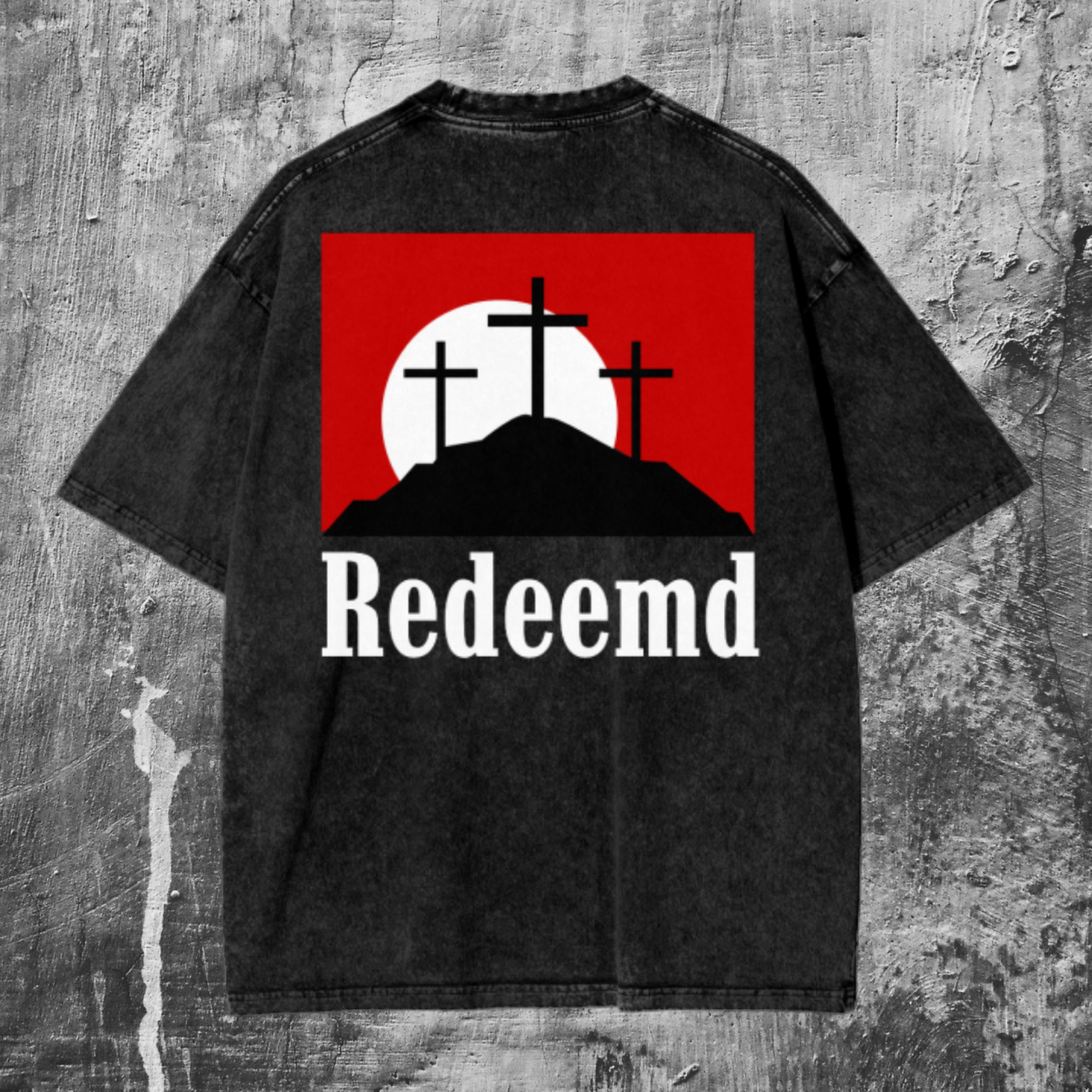 REDEEMD "CALVARY"| Vintage Acid Wash Streetwear Tee